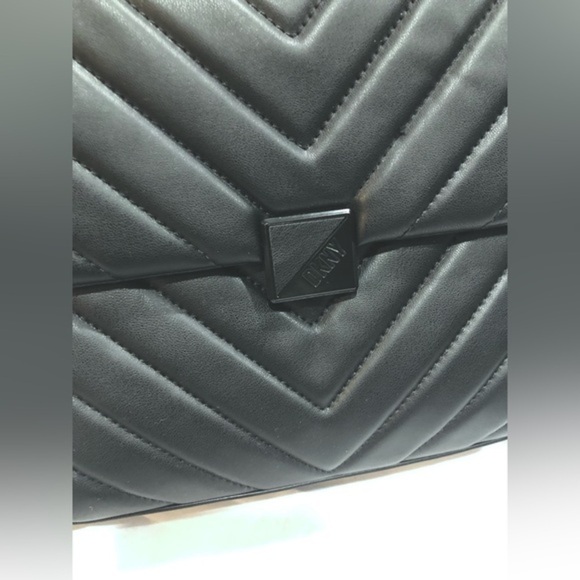 DKNY black quilted puffy clasp top handle satchel bag brand new - Picture 7 of 16